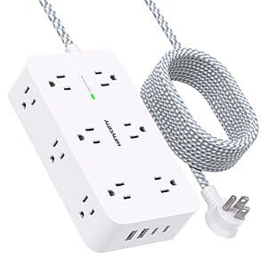 12-Outlet HANYCONY 900J Surge Protector Power Strip w/ 4 USB (2 USB-C) & 10' Cord $10