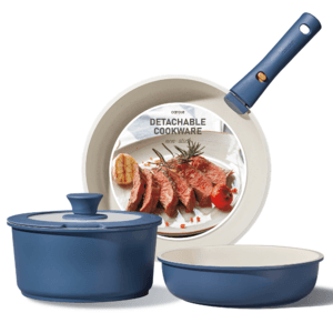 5-Pc Carote Nonstick Pots & Pans Set w/ Detachable Handles $18