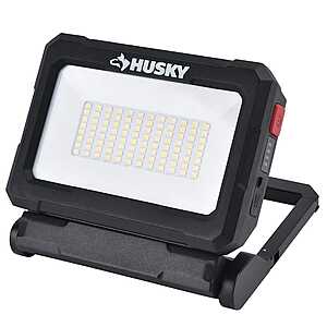 Husky 2500 Lumens Dual Solar Powered Rechargeable Battery LED Light $19.90 + Free S&H