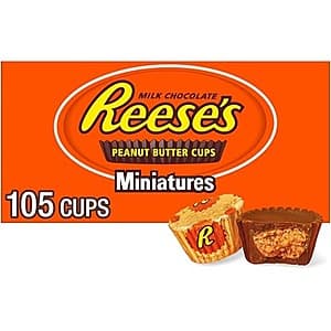 105-Pack 0.31-Oz Reese's Miniatures Milk Chocolate Peanut Butter Cups $8.65 w/ Subscribe & Save