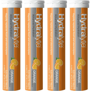 4-Pk 20-Ct Hydralyte Electrolyte Hydration Tablets (Orange) $10 + Free S&H