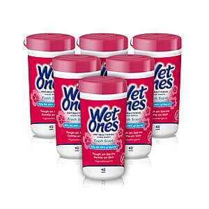 6-Pack 40-Count Wet Ones Antibacterial Hand Wipes (Fresh Scent) $10.25 w/ Subscribe & Save