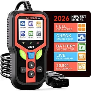 ATDIAG OBD2 Scanner Diagnostic Tool w/ 2.4" Display & More $20 + Free S&H