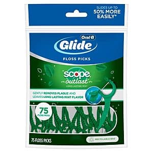 75-Count Oral-B Complete Glide Dental Floss Picks (Scope Outlast Mint) 2 for $2.80