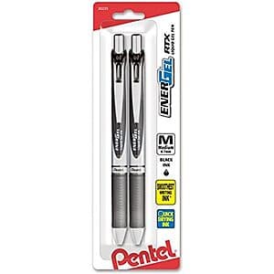2-Pk 0.7mm Pentel EnerGel RTX Retractable Liquid Gel Pens (Black or Blue) $2.35 w/ S&S