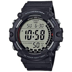 Casio Men's Illuminator AE1500WH Series Digital Watch w/ 10-Year Battery $23.95
