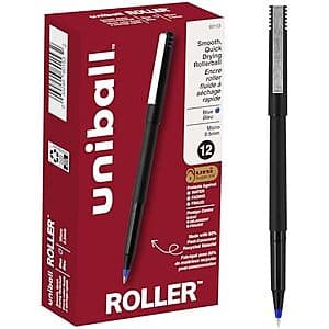 12-Pk 0.5mm Uni-Ball uni Roller Ball Stick Pens (Blue) $6.25