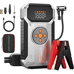 ZKpilse 4000A Portable Car Jump Starter w/ 150 PSI Air Compressor & Flashlight $29.70 + Free S&H