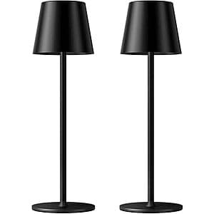 2-Pk Kakanuo 5000mAH Cordless Rechargeable Table Lamps (Black) $10.25
