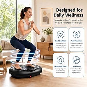 Natini Whole Body Vibration Plate w/ 990 Speeds, Remote & Resistance Bands (Black) $40 + Free S&H