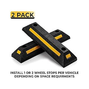 2-Pack Zone Tech 21" Heavy Duty Rubber Parking Guides (TS0006) $20.70 + Free S/H w/ Prime