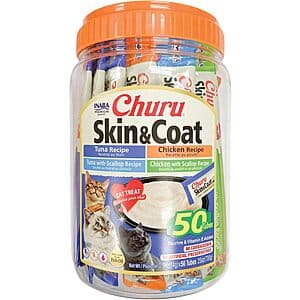 50-ct INABA Churu Lickable Purée Natural Cat Treats for Skin & Coat $19.95 w/ Subscribe & Save