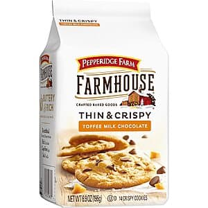 6.9-Oz Pepperidge Farm Farmhouse Thin & Crispy Cookies (Toffee Chocolate) $3.40 w/ S&S
