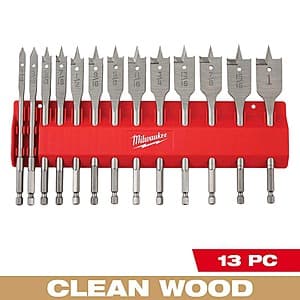 13-Piece Milwaukee High Speed Wood Spade Bit Set $20 & More + Free S&H