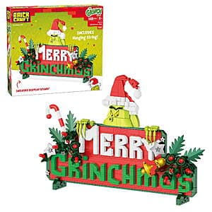 568-Piece Brickcraft The Grinch Merry Grinchmas Sign Brick Building Kit $15