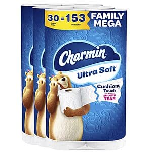 2-Pk 30-Ct Charmin Family Mega Ultra Soft/Strong Toilet Paper + $20 Amazon Credit $64.20 (after $15 Rebate) w/ S&S + Free S/H