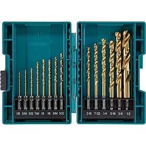 Prime Members: 14-Pc Makita Impact Gold 1/4" Hex Shank Titanium Drill Bit Set $13.50 + Free S&H