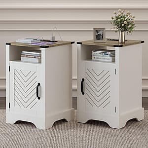 2-Pack RoyalCraft Nightstand Set w/ Charging Station (2 USB Ports, 2 AC) $89.60 + Free Shipping