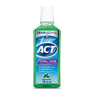 18-Oz Act Total Care Zero Alcohol Anticavity Fluoride Mouthwash (Fresh Mint) $2.80 w/ Subscribe & Save