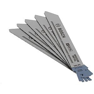 5-Pk Bosch RM618 6" 18T Metal Cutting Reciprocating Saw Blades $5.90