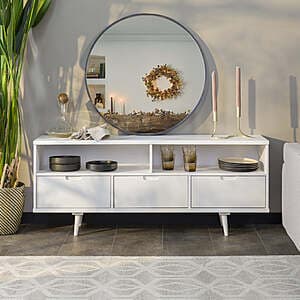 58" Walker Edision Sloane 3-Drawer Solid Wood TV Console (White) $52 + Free Shipping