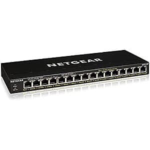NETGEAR 16-Port PoE+ Gigabit Ethernet Unmanaged Essentials Switch (GS316P) $70 + Free Shipping