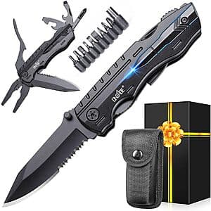 20-in-1 Oneage Pocket Multitool Knife w/ 9-in-1 Screwdriver Bit Set $6.50