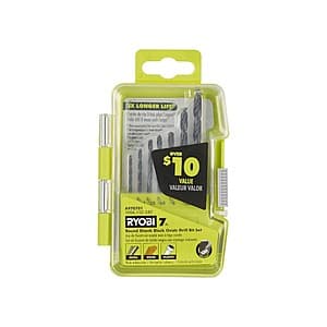 7-Piece Ryobi Black Oxide Round Shank Drill Bit Set $3 + Free Shipping