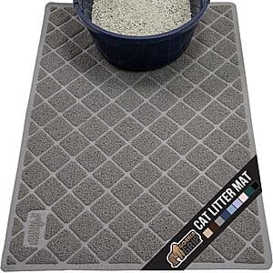 35" x 23" Gorilla Grip Textured Cat Litter Box Mat (Gray) $15