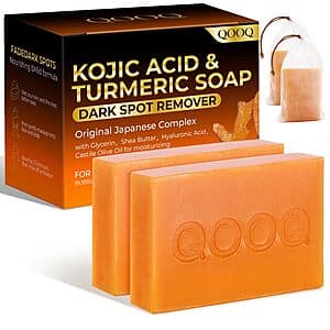 2-Pk 4.23-Oz QOOQ Turmeric Kojic Acid Facial Cleansing Bar $4 w/ S&S