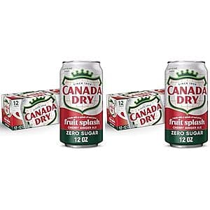24-Pk 12-Oz Canada Dry Zero Sugar Fruit Splash Cherry Ginger Ale Soda $9.50 w/ S&S