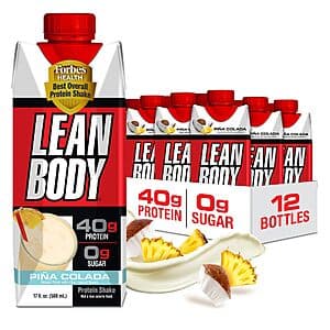 12-Pack 17 Fl Oz Lean Body Ready-to-Drink Protein Shake (Pina Colada) $20.40 w/ Subscribe & Save + Free Shipping