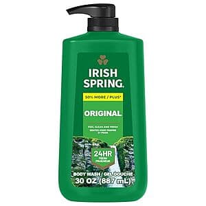 30-oz Irish Spring Original Moisturizing Body Wash for Men (Original Clean) $4.15 w/ S&S