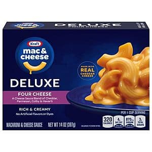 14-Oz Kraft Deluxe Four Cheese Mac & Cheese: 2 for $3.35 or 1 for $2.15 w/ Subscribe & Save