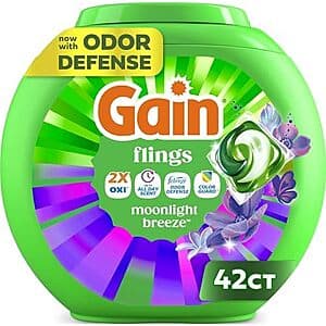 Select Accts: 42-ct Gain Flings Washing Detergent Pods w/ Odor Defense + Color Guard 4 for $27.65 w/ S&S