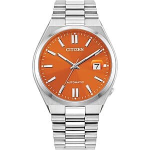 40mm Citizen Men's Automatic Tsuyosa Sport Luxury Orange Dial Watch $237.50 + Free S&H