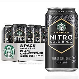 8-Pack 9.6-Oz Starbucks Nitro Cold Brew Coffee (Black Unsweetened) $16.75 w/ Subscribe & Save