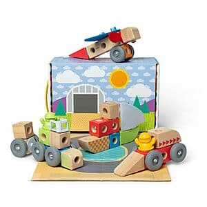 54-Piece Melissa & Doug Connectable Wooden Building Blocks Play Set Toy $14