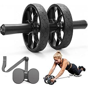VINSGUIR 4.4" Ab Roller Wheel w/ Knee Pad $10