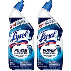 2-Pack 24-Oz Lysol Power Toilet Bowl Cleaner Clinging Gels (Atlantic Fresh) $3.60 w/ Subscribe & Save