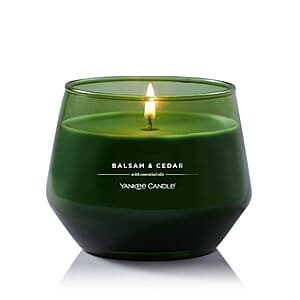 Yankee Candle Studio Medium Candle, Balsam & Cedar, 10 oz: Long-Lasting, Essential-Oil Scented Soy Wax Blend Candle | 40-65 Hours of Burning Time for $3.43