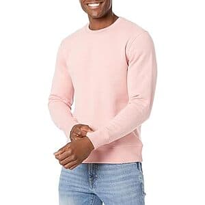 Amazon Essentials Men's Fleece Crewneck Sweatshirt (Pink) $6.45