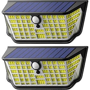 2-Pack WdtPro 326-LED Solar Waterproof Outdoor Lights $15 & More