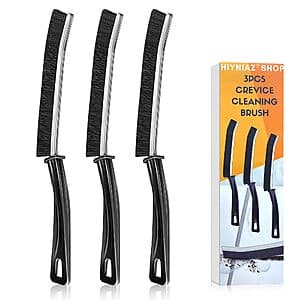 3-Piece Crevice & Grout Cleaning Brush Set (Hard Bristle) $3.50