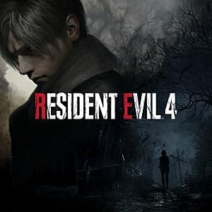 Resident Evil 4 game cover art featuring protagonist Leon Kennedy.