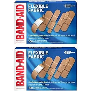 Select Accounts: 2-Pk 100-Ct Band-Aid Flexible Fabric Adhesive Bandages $10.25 w/ S&S