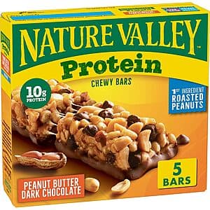 5-Ct 1.42oz. Nature Valley Protein Chewy Bars (Peanut Butter Dark Chocolate) $2.35 w/ S&S