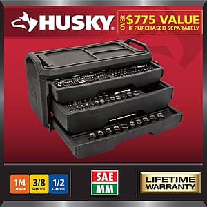 310-Pc Husky SAE/Metric Mechanics Tool Set w/ Storage Box $99 + Free S&H
