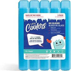 5-Pack Fit & Fresh Days of the Week Ice Block Reusable Coolers (Blue or Rainbow) $5