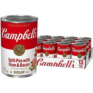 12-Pk 11.5-Oz Campbell's Condensed Split Pea Soup w/ Ham & Bacon $11.40 w/ Subscribe & Save